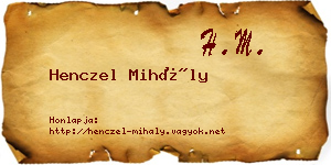 Henczel Mihály névjegykártya